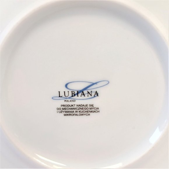 Set/4 Lubiana Poland China 6-5/8" Bread Plates butterflies flowers rope trim - Picture 5 of 5